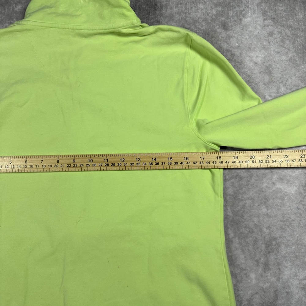 Talbots Womens M Lime Green Full Zip Mock Neck Gingham Trim Jacket Athletic - Picture 4 of 5